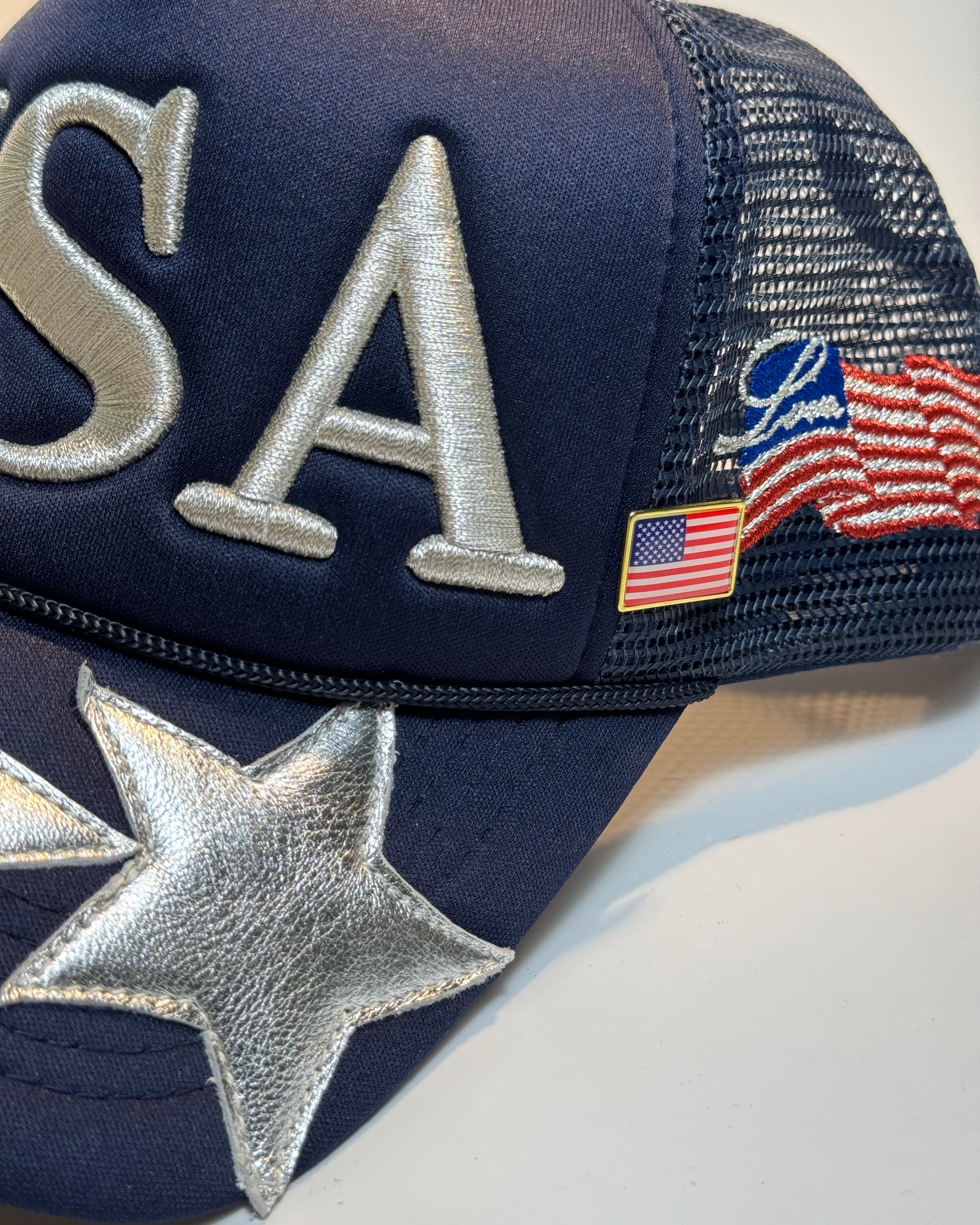 Navy Star Trucker Hat